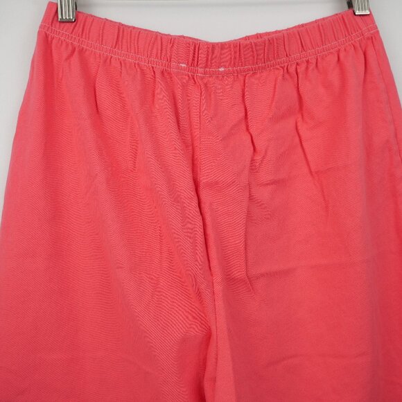 Quacker Factory Shorts Shirt SET Womens Medium Coral Embroidered 100% Cotton - Picture 6 of 16